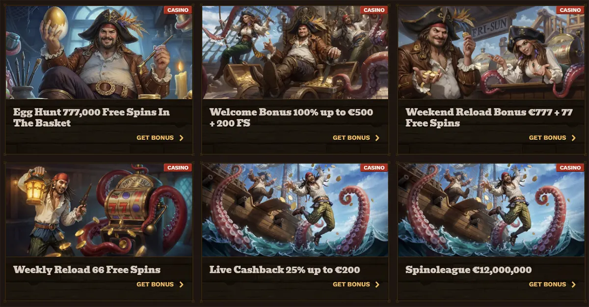 Actuele bonussen van FatPirate Casino voor maximaal voordeel